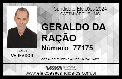 Candidato GERALDO DA RAÇÃO 2024 - CAETANÓPOLIS - Eleições