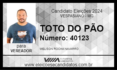 Candidato TOTO DO PÃO 2024 - VESPASIANO - Eleições