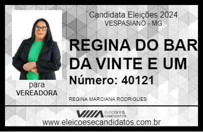 Candidato REGINA DO BAR DA VINTE E UM 2024 - VESPASIANO - Eleições