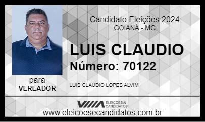 Candidato LUIS CLAUDIO 2024 - GOIANÁ - Eleições