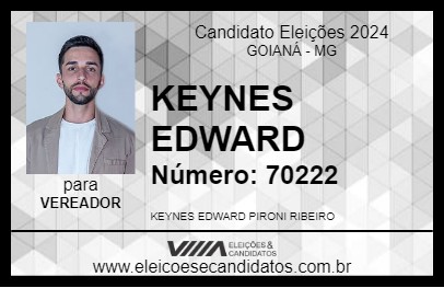 Candidato KEYNES EDWARD 2024 - GOIANÁ - Eleições