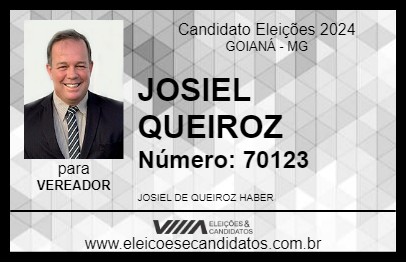 Candidato JOSIEL QUEIROZ 2024 - GOIANÁ - Eleições