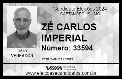 Candidato ZÉ CARLOS IMPERIAL 2024 - CAETANÓPOLIS - Eleições