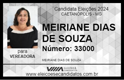 Candidato MEIRE DO JOÃO CARREIRO 2024 - CAETANÓPOLIS - Eleições