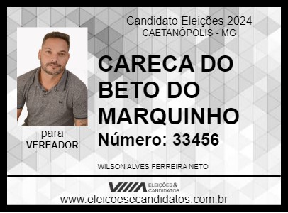 Candidato CARECA DO BETO DO MARQUINHO 2024 - CAETANÓPOLIS - Eleições