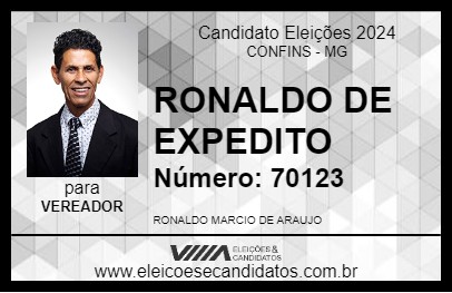 Candidato RONALDO DE EXPEDITO 2024 - CONFINS - Eleições