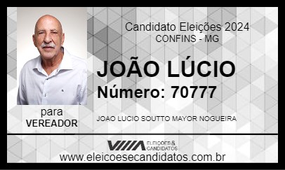 Candidato JOÃO LÚCIO 2024 - CONFINS - Eleições