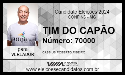 Candidato TIM DO CAPÃO 2024 - CONFINS - Eleições