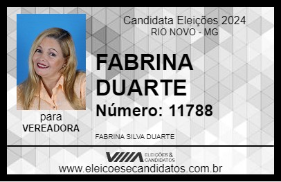 Candidato FABRINA DUARTE 2024 - RIO NOVO - Eleições