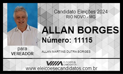 Candidato ALLAN BORGES 2024 - RIO NOVO - Eleições