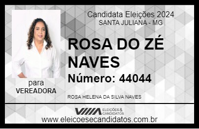 Candidato ROSA DO ZÉ NAVES 2024 - SANTA JULIANA - Eleições