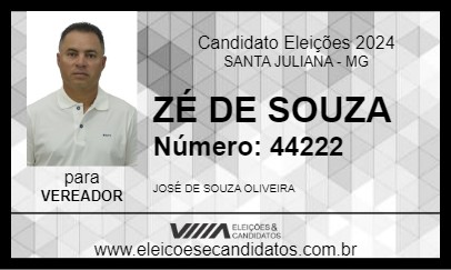 Candidato ZÉ DE SOUZA 2024 - SANTA JULIANA - Eleições