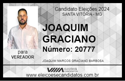 Candidato JOAQUIM GRACIANO 2024 - SANTA VITÓRIA - Eleições