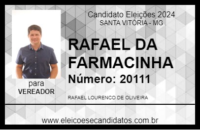 Candidato RAFAEL DA FARMACINHA 2024 - SANTA VITÓRIA - Eleições