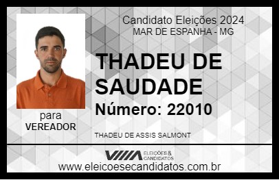 Candidato THADEU DE SAUDADE 2024 - MAR DE ESPANHA - Eleições