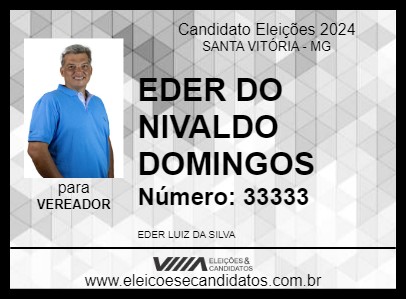 Candidato EDER DO NIVALDO DOMINGOS 2024 - SANTA VITÓRIA - Eleições