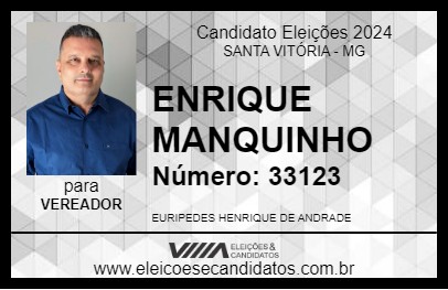 Candidato HENRIQUE MANQUINHO 2024 - SANTA VITÓRIA - Eleições