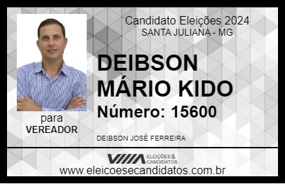 Candidato DEIBSON MÁRIO KIDO 2024 - SANTA JULIANA - Eleições