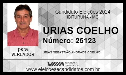 Candidato URIAS COELHO 2024 - IBITURUNA - Eleições