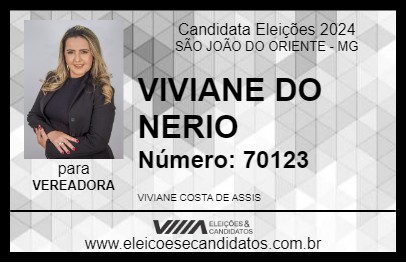 Candidato VIVIANE DO NERIO 2024 - SÃO JOÃO DO ORIENTE - Eleições