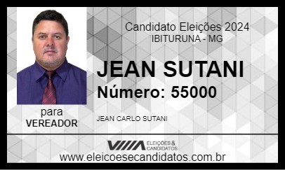 Candidato JEAN SUTANI 2024 - IBITURUNA - Eleições