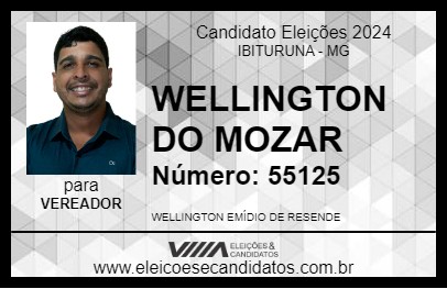 Candidato WELLINGTON DO MOZAR 2024 - IBITURUNA - Eleições