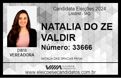 Candidato NATALIA DO ZE VALDIR 2024 - LAMIM - Eleições