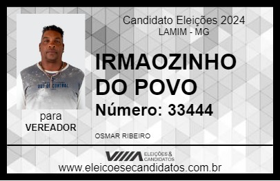 Candidato IRMAOZINHO DO POVO 2024 - LAMIM - Eleições