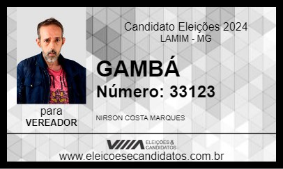 Candidato GAMBÁ 2024 - LAMIM - Eleições