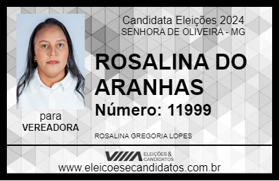 Candidato ROSALINA DO ARANHAS 2024 - SENHORA DE OLIVEIRA - Eleições