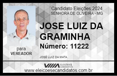 Candidato JOSE LUIZ DA GRAMINHA 2024 - SENHORA DE OLIVEIRA - Eleições