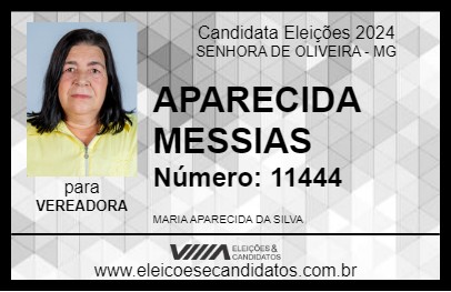 Candidato APARECIDA MESSIAS 2024 - SENHORA DE OLIVEIRA - Eleições