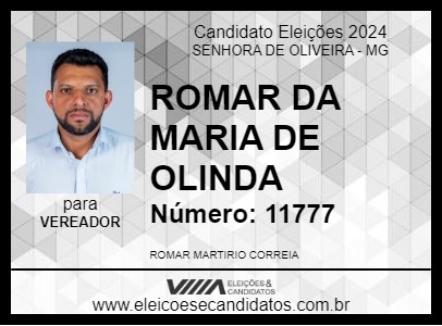 Candidato ROMAR DA MARIA DE OLINDA 2024 - SENHORA DE OLIVEIRA - Eleições