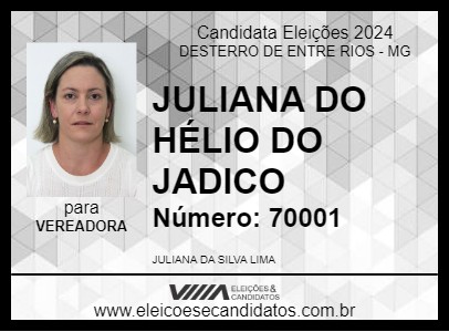 Candidato JULIANA DO HÉLIO DO JADICO 2024 - DESTERRO DE ENTRE RIOS - Eleições