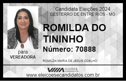 Candidato ROMILDA DO TININHO 2024 - DESTERRO DE ENTRE RIOS - Eleições