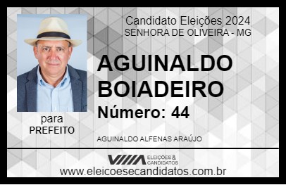 Candidato AGUINALDO BOIADEIRO 2024 - SENHORA DE OLIVEIRA - Eleições