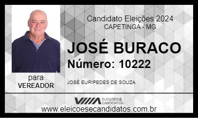 Candidato JOSÉ BURACO 2024 - CAPETINGA - Eleições