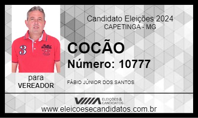 Candidato COCÃO 2024 - CAPETINGA - Eleições