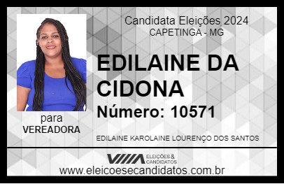 Candidato EDILAINE DA CIDONA 2024 - CAPETINGA - Eleições