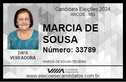 Candidato MARCIA DE SOUSA 2024 - ARCOS - Eleições