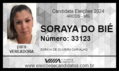 Candidato SORAYA DO BIÉ 2024 - ARCOS - Eleições