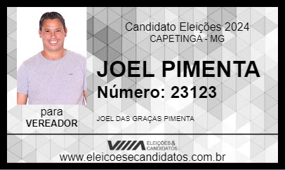 Candidato JOEL PIMENTA 2024 - CAPETINGA - Eleições