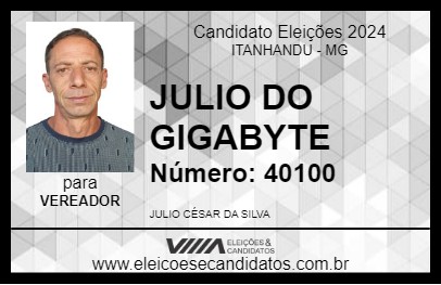 Candidato JULIO DO GIGABYTE 2024 - ITANHANDU - Eleições