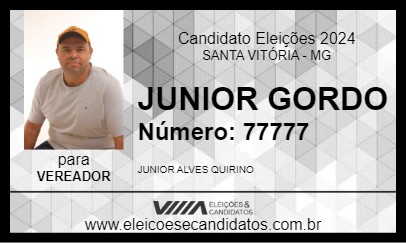 Candidato JUNIOR GORDO 2024 - SANTA VITÓRIA - Eleições