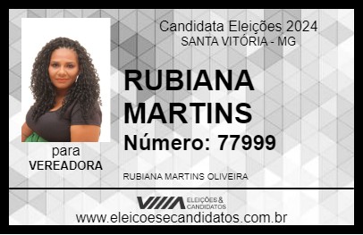 Candidato RUBIANA MARTINS 2024 - SANTA VITÓRIA - Eleições