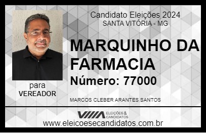 Candidato MARQUINHO DA FARMACIA 2024 - SANTA VITÓRIA - Eleições