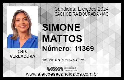 Candidato SIMONE MATTOS 2024 - CACHOEIRA DOURADA - Eleições