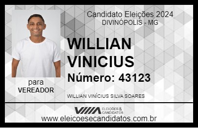 Candidato WILLIAN VINICIUS 2024 - DIVINÓPOLIS - Eleições