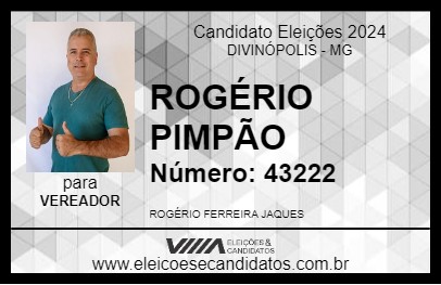 Candidato ROGÉRIO PIMPÃO 2024 - DIVINÓPOLIS - Eleições