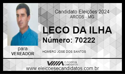 Candidato LECO DA ILHA 2024 - ARCOS - Eleições